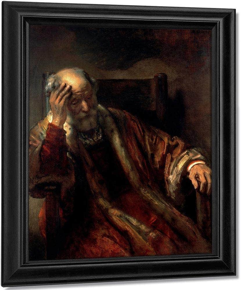 An Old Man In An Armchair By Rembrandt Fine Art Print