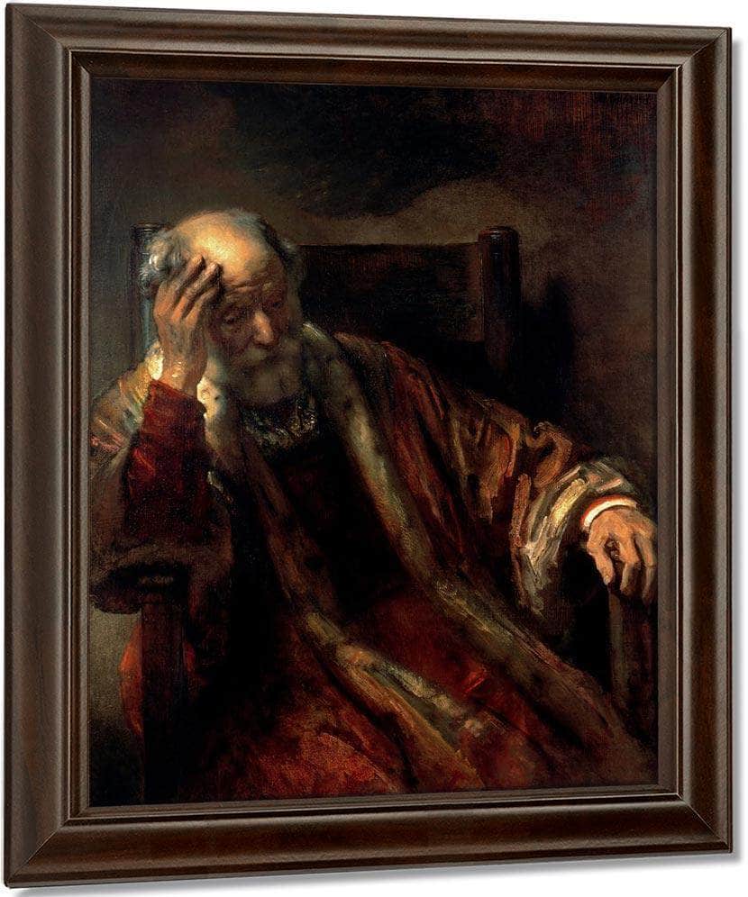 An Old Man In An Armchair By Rembrandt Fine Art Print