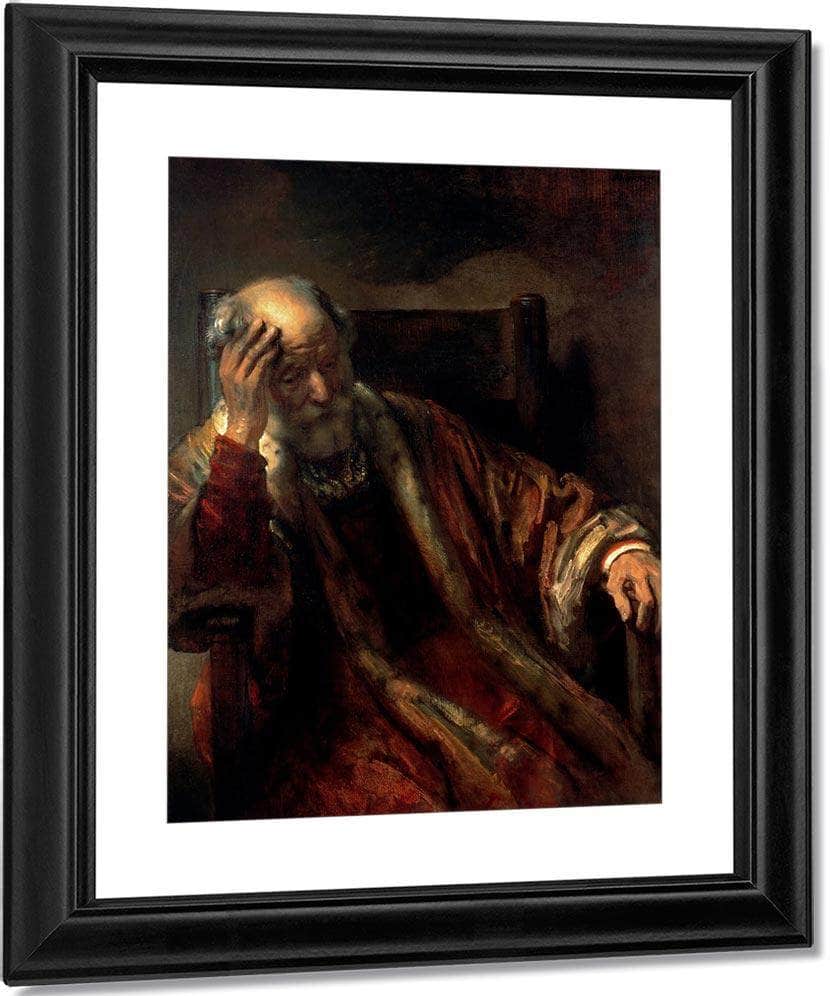 An Old Man In An Armchair By Rembrandt Fine Art Print