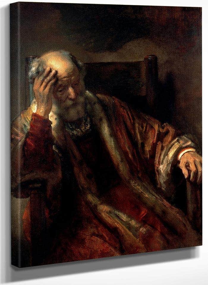 An Old Man In An Armchair By Rembrandt Fine Art Print