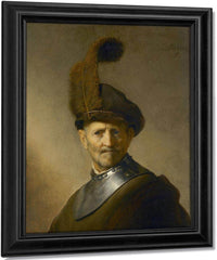 An Old Man In Military Costume By Rembrandt Fine Art Print
