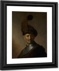 An Old Man In Military Costume By Rembrandt Fine Art Print