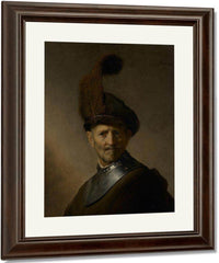 An Old Man In Military Costume By Rembrandt Fine Art Print