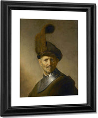 An Old Man In Military Costume By Rembrandt Fine Art Print