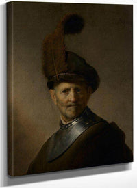 An Old Man In Military Costume By Rembrandt Fine Art Print