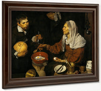 An Old Woman Cooking Eggs By Diego Velazquez Fine Art Print