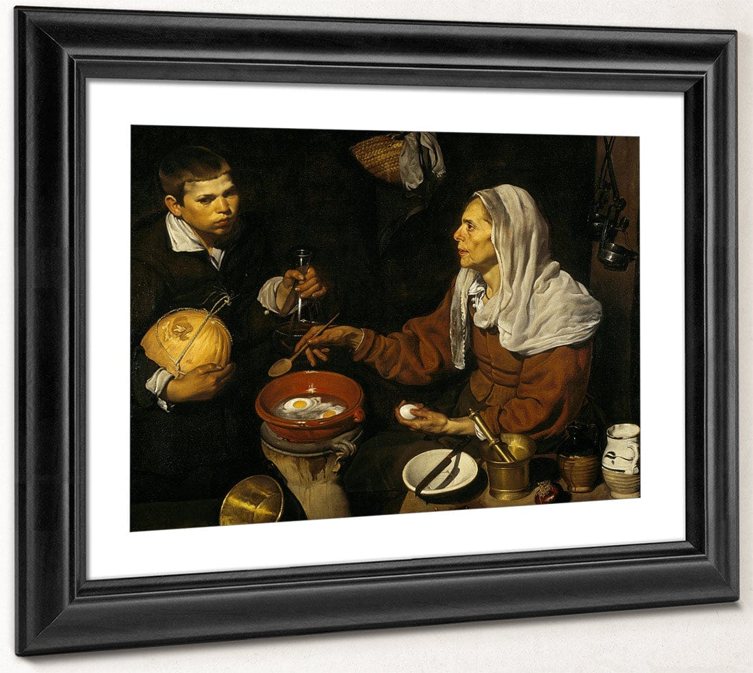 An Old Woman Cooking Eggs By Diego Velazquez Fine Art Print