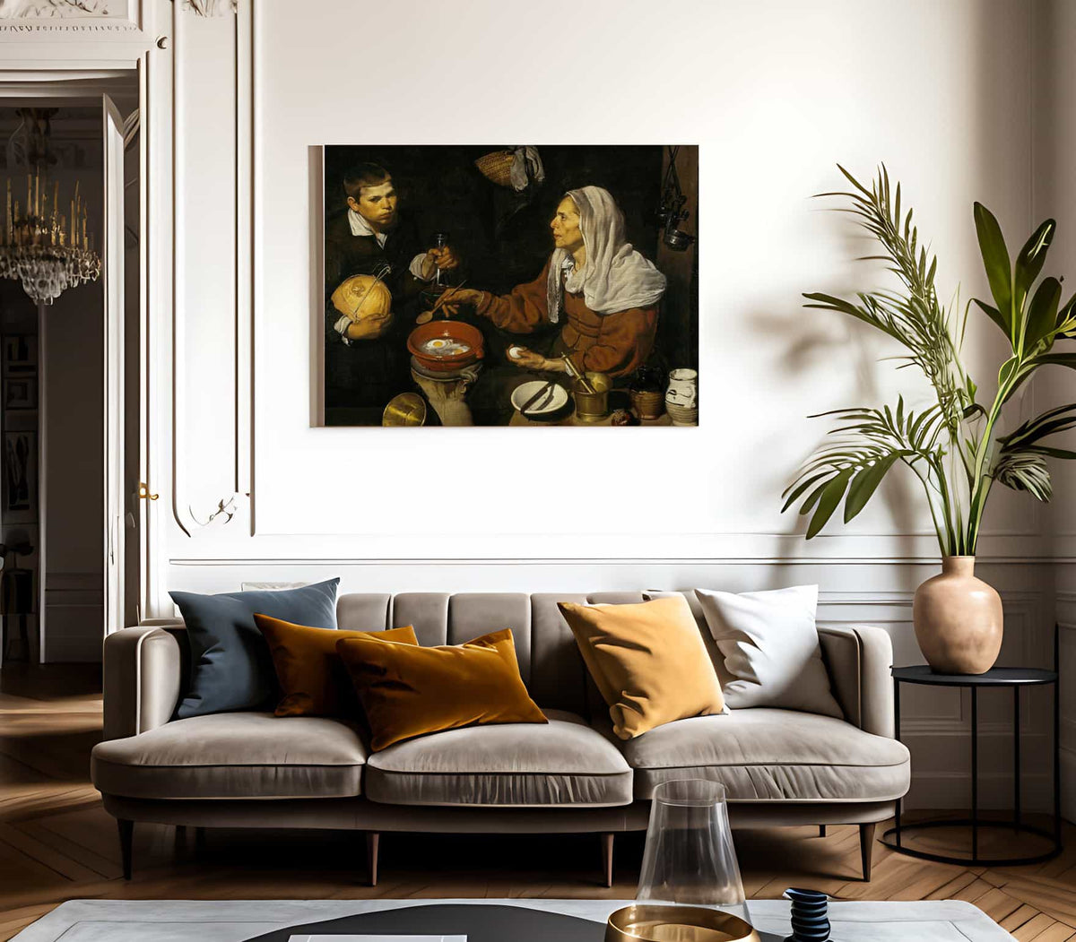 An Old Woman Cooking Eggs By Diego Velazquez Fine Art Print