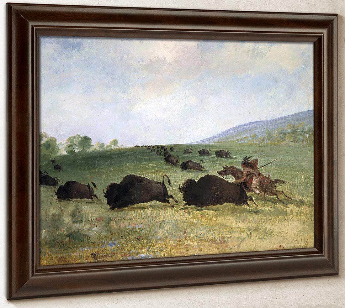 An Osage Indian Lancing A Buffalo By George Catlin Fine Art Print