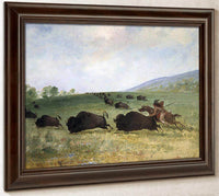 An Osage Indian Lancing A Buffalo By George Catlin Fine Art Print