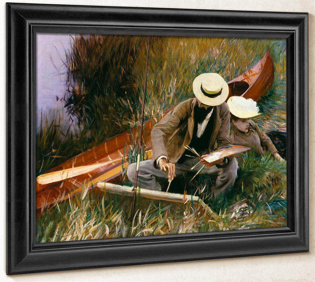 An Out Of Doors Study (Paul Helleu Sketching With His Wife) By John Singer Sargent Fine Art Print