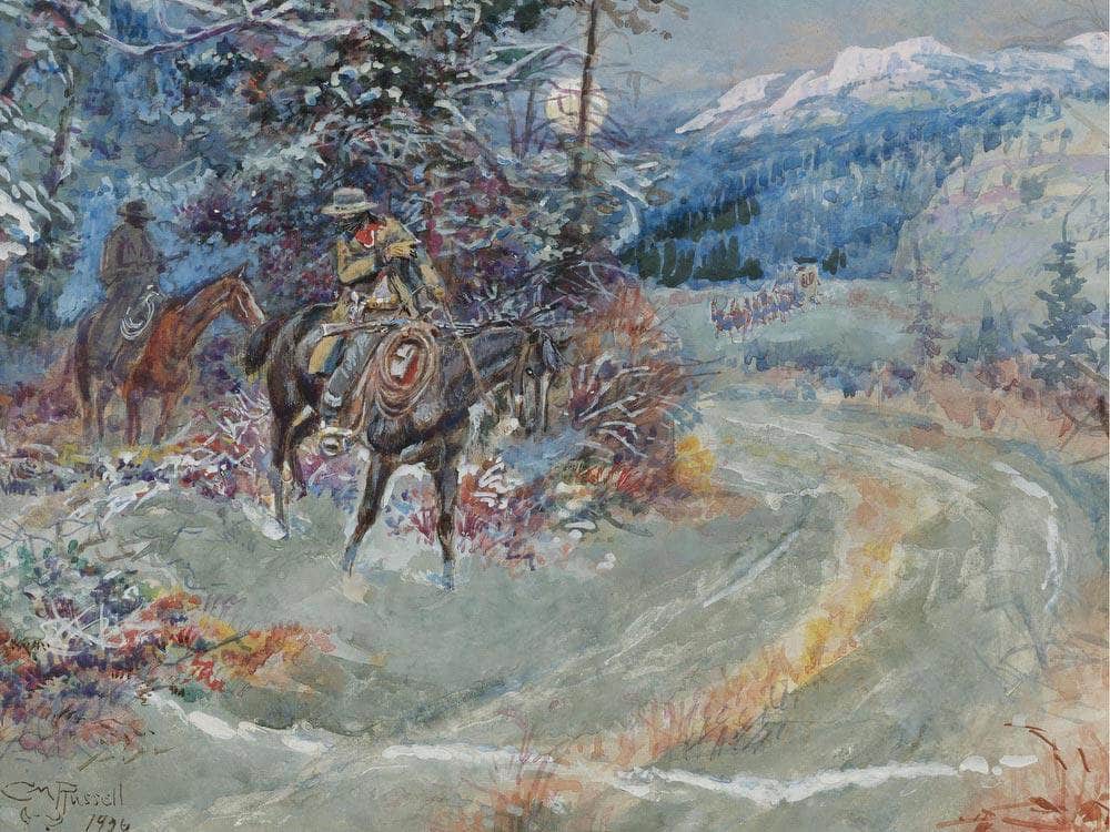 An Unscheduled Stop By Charles Marion Russell Fine Art Print