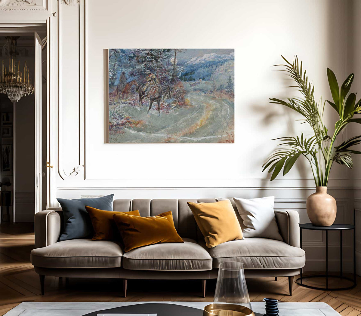 An Unscheduled Stop By Charles Marion Russell Fine Art Print