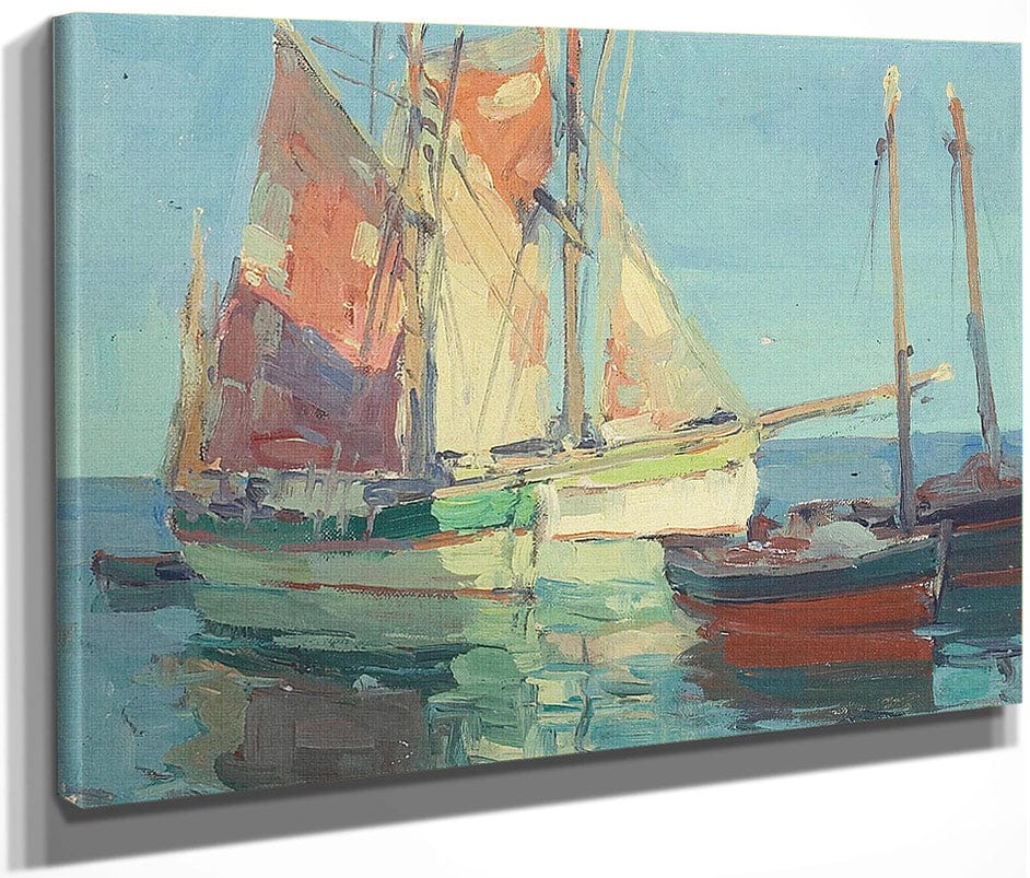 Anchorage, Brittany Tuna Boats By Edgar Payne Fine Art Print