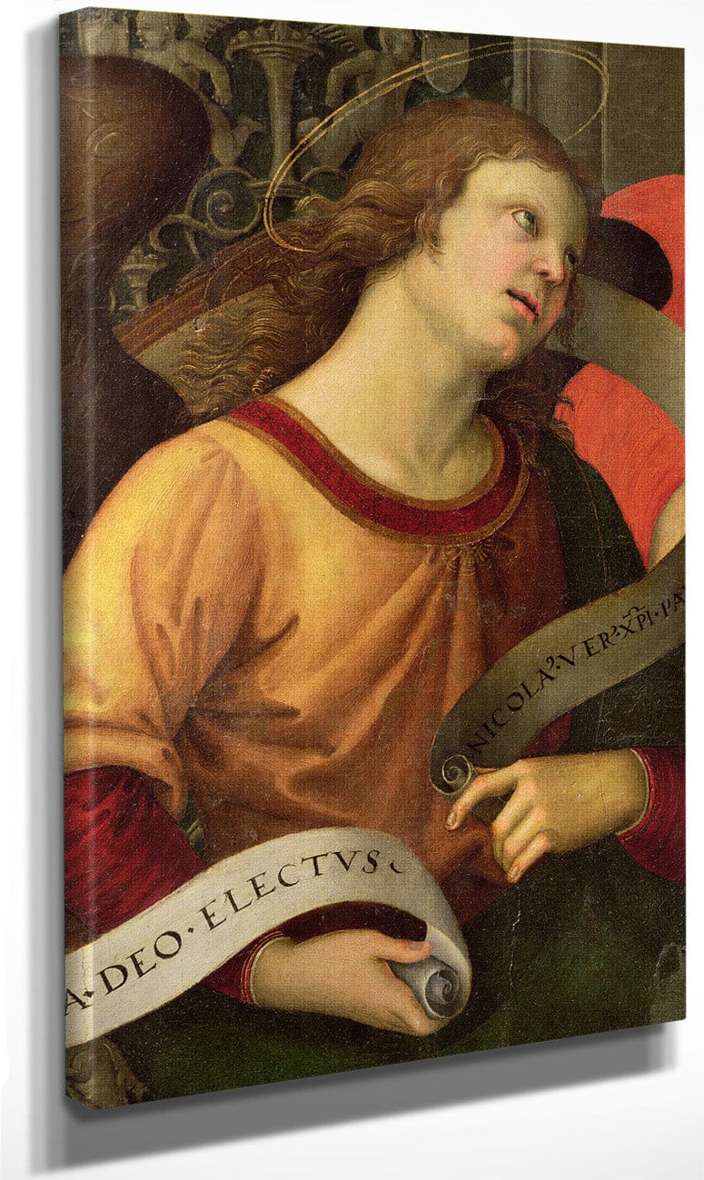 Angel From The Polyptych Of St. Nicolas Of Tolentino By Raphael Fine Art Print
