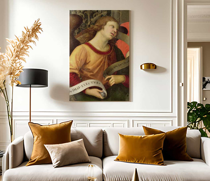 Angel From The Polyptych Of St. Nicolas Of Tolentino By Raphael Fine Art Print