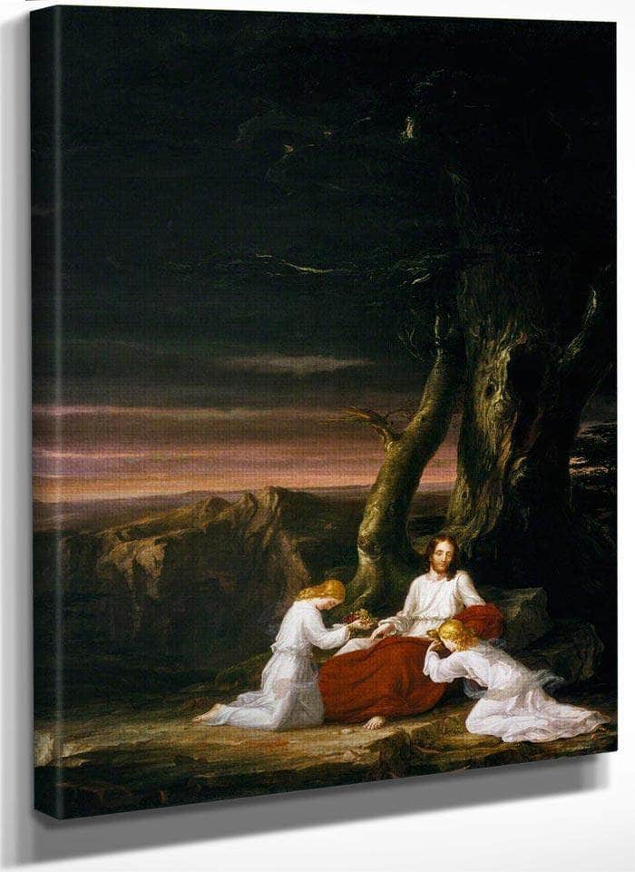 Angels Ministering To Christ In The Wilderness By  Cole Thomas Fine Art Print