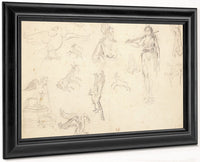 Animal And Figure Studies By Ferdinand Victor Eugene Delacroix Fine Art Print