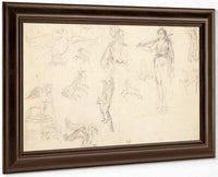 Animal And Figure Studies By Ferdinand Victor Eugene Delacroix Fine Art Print