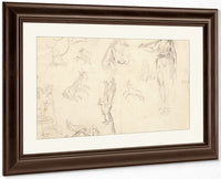 Animal And Figure Studies By Ferdinand Victor Eugene Delacroix Fine Art Print