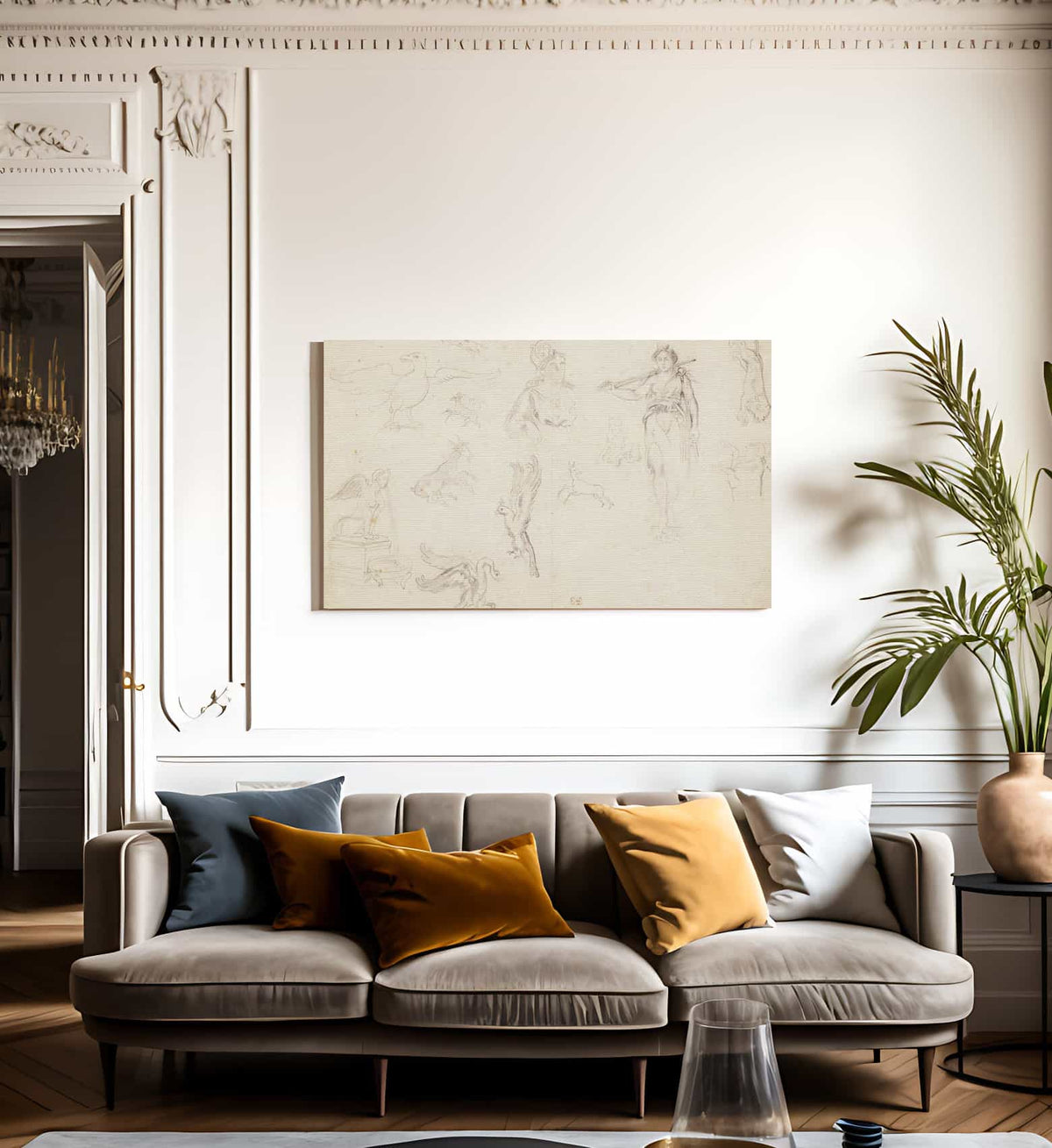 Animal And Figure Studies By Ferdinand Victor Eugene Delacroix Fine Art Print