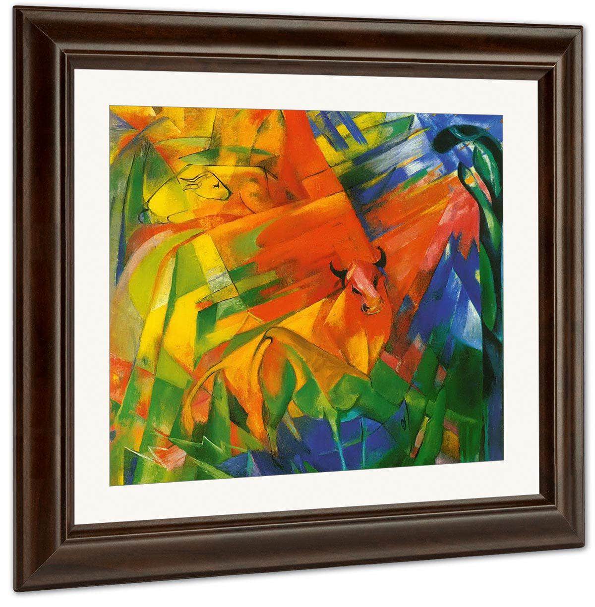 Animals In A Landscape By Franz Marc Fine Art Print