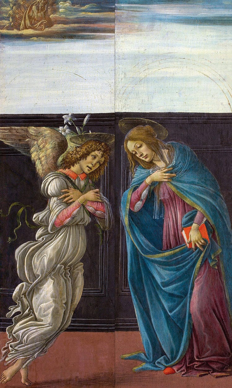 Annunciation By Sandro Botticelli Fine Art Print