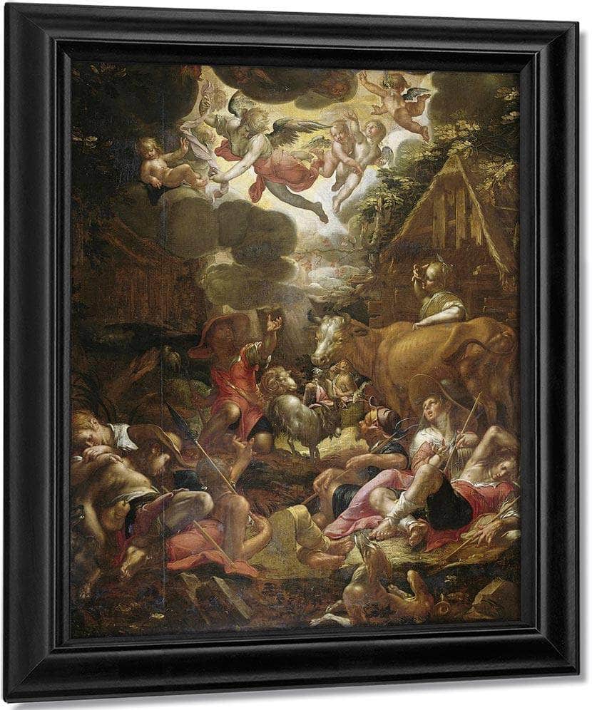 Annunciation To The Shepherds By Joachim Wtewael Fine Art Print