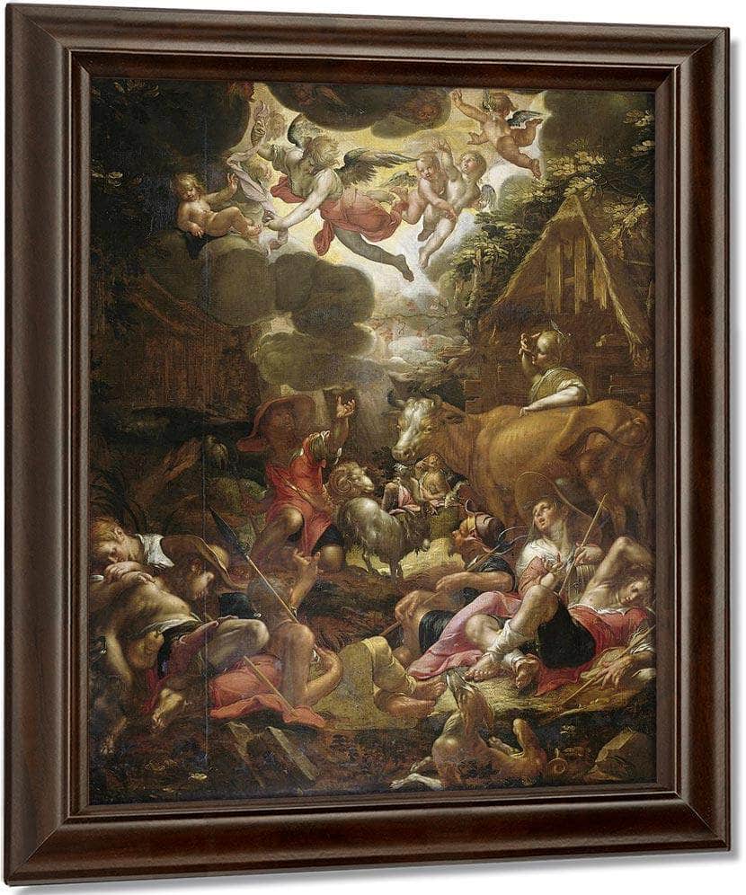 Annunciation To The Shepherds By Joachim Wtewael Fine Art Print