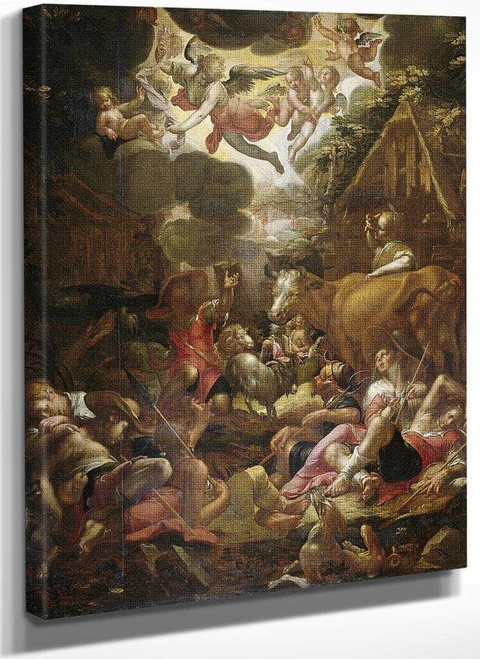 Annunciation To The Shepherds By Joachim Wtewael Fine Art Print