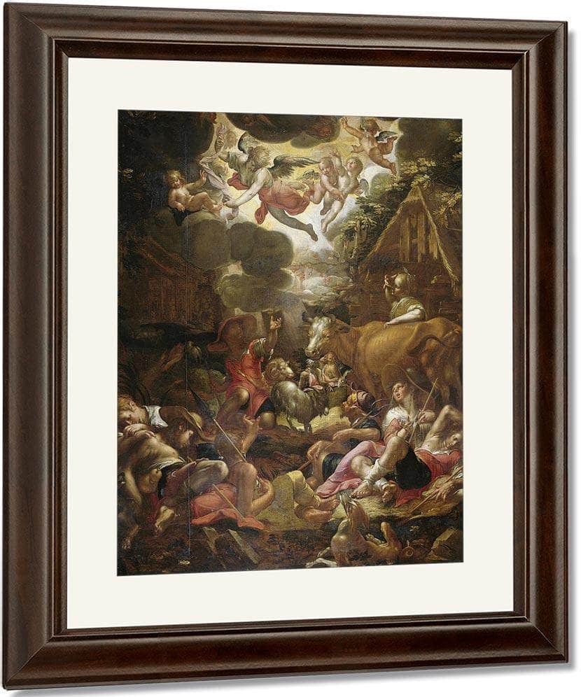 Annunciation To The Shepherds By Joachim Wtewael Fine Art Print