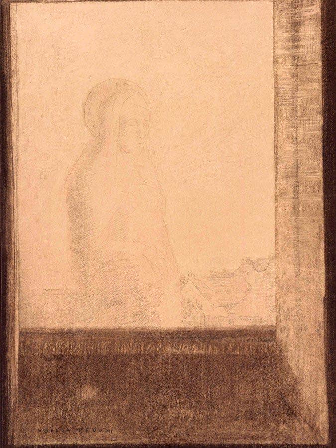 Apparition In The Window By  Redon, Odilon Fine Art Print