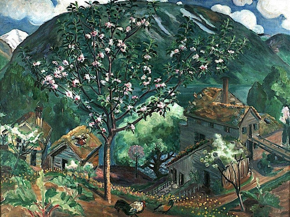 Apple Tree In Blossom By Nicolai Astrup Fine Art Print