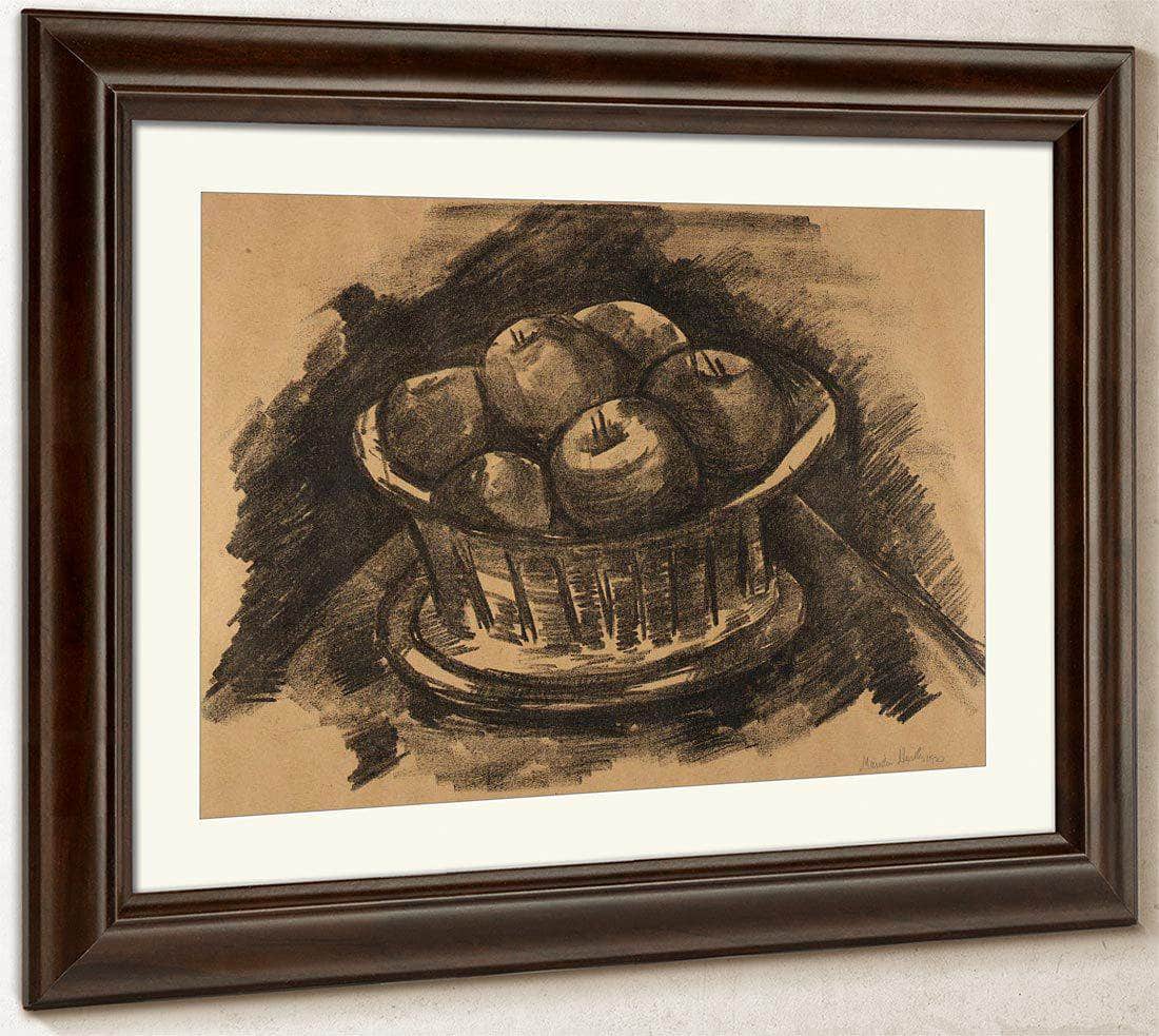 Apples In Basket By Marsden Hartley Fine Art Print
