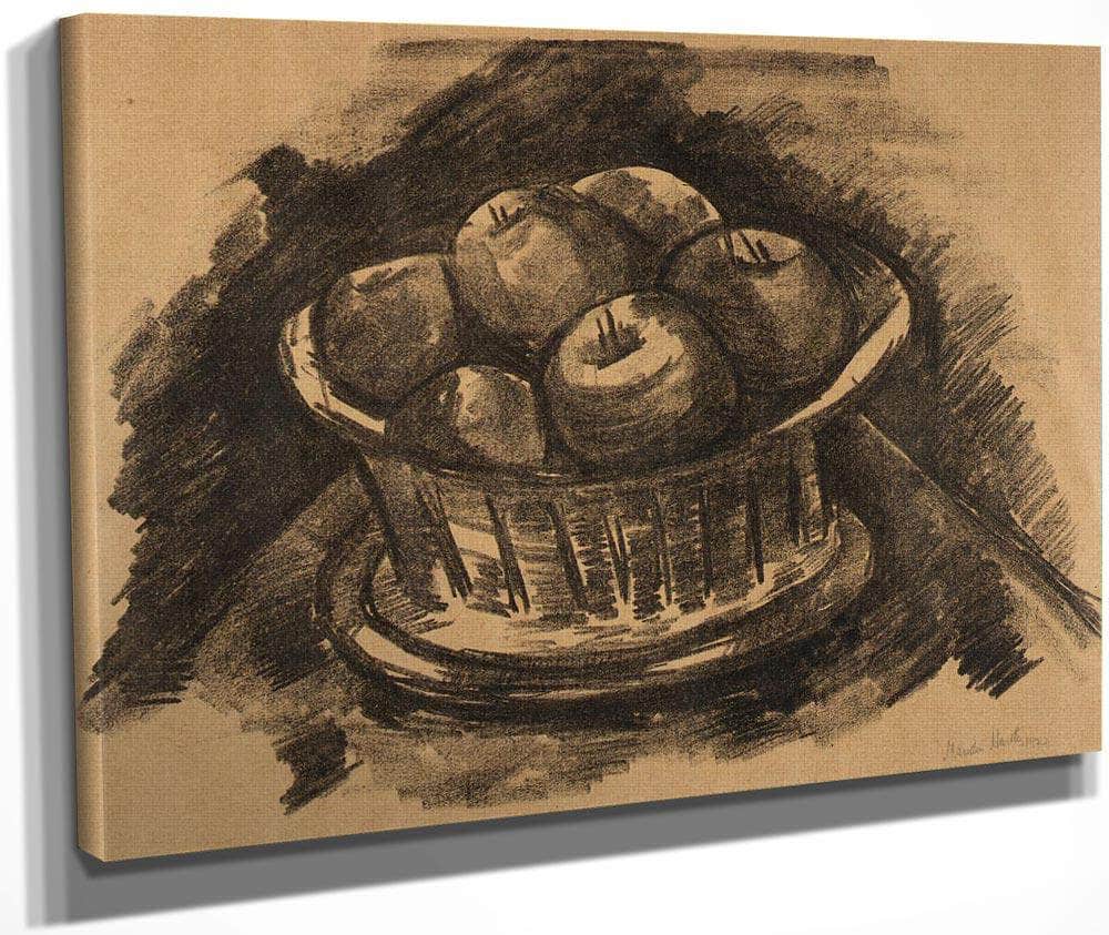 Apples In Basket By Marsden Hartley Fine Art Print