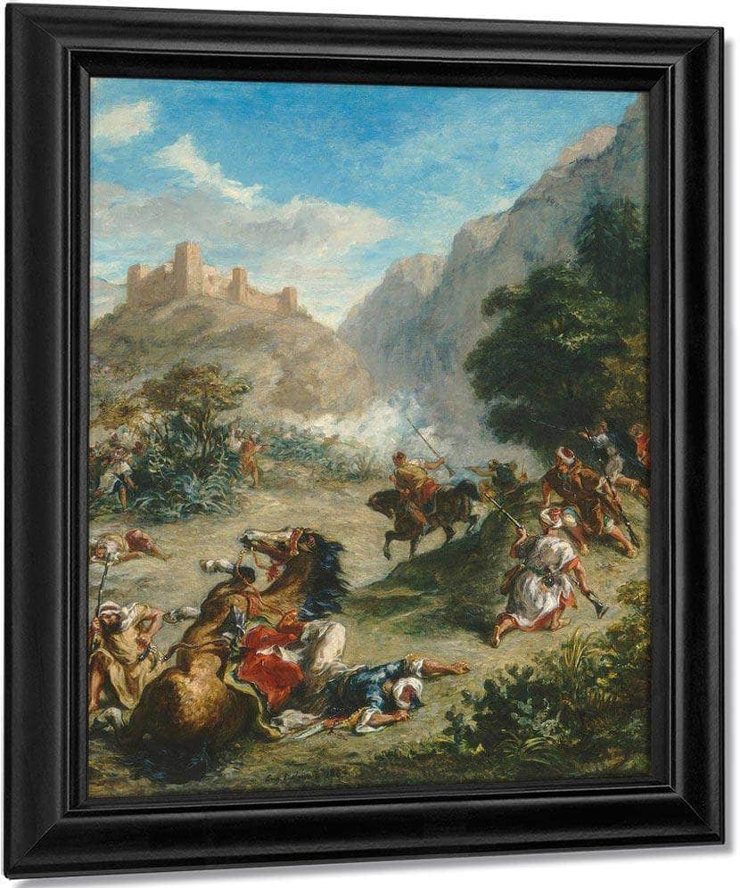 Arabs Skirmishing In The Mountains Eugene Delacroix Fine Art Print