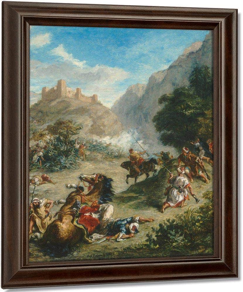 Arabs Skirmishing In The Mountains Eugene Delacroix Fine Art Print