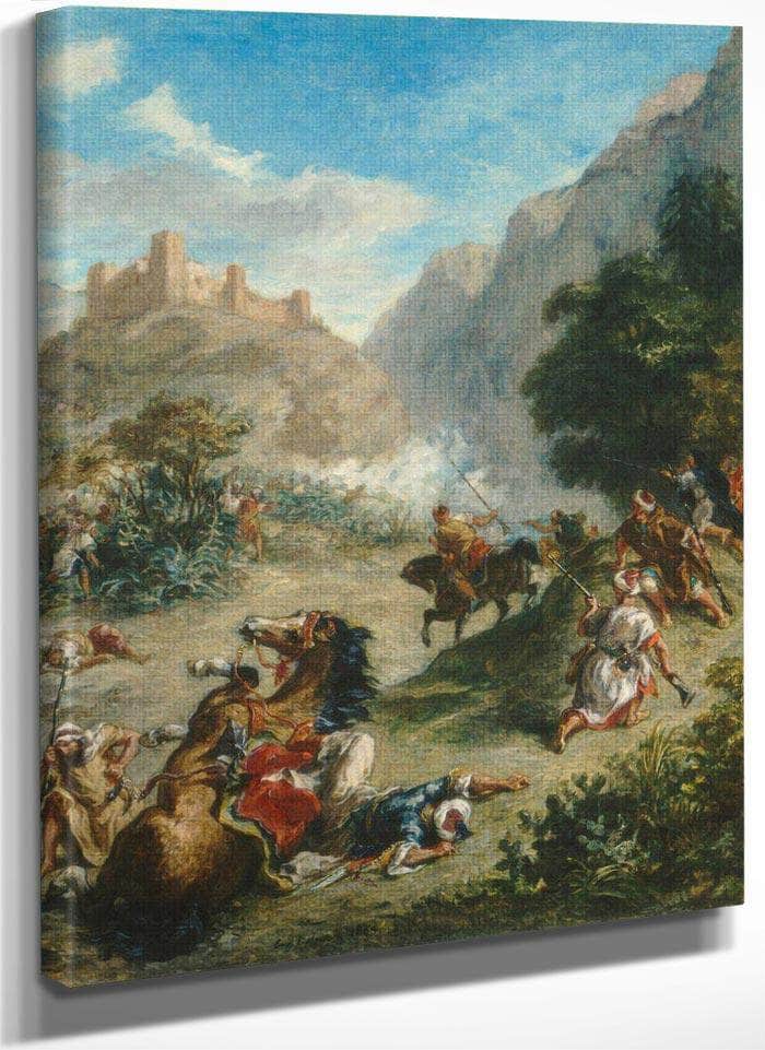 Arabs Skirmishing In The Mountains Eugene Delacroix Fine Art Print