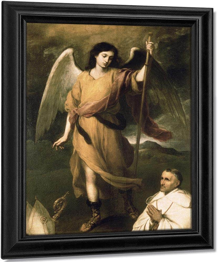 Archangel Raphael With Bishop Domonte By Bartolome Esteban Murillo Fine Art Print