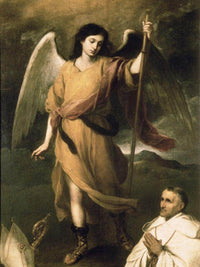 Archangel Raphael With Bishop Domonte By Bartolome Esteban Murillo Fine Art Print