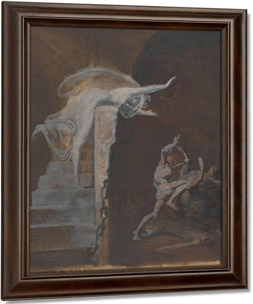 Ariadne Watching The Struggle Of Theseus With The Minotaur By Henry Fuseli Fine Art Print