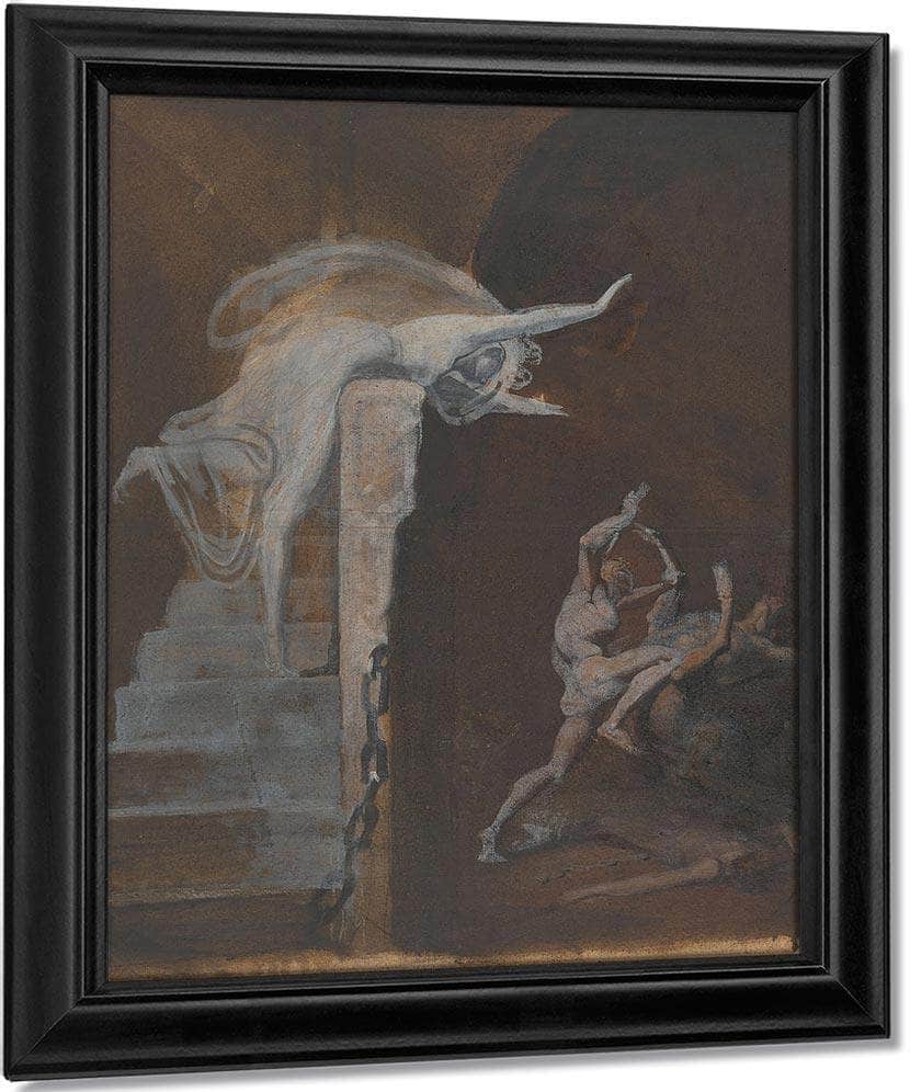 Ariadne Watching The Struggle Of Theseus With The Minotaur By Henry Fuseli Fine Art Print