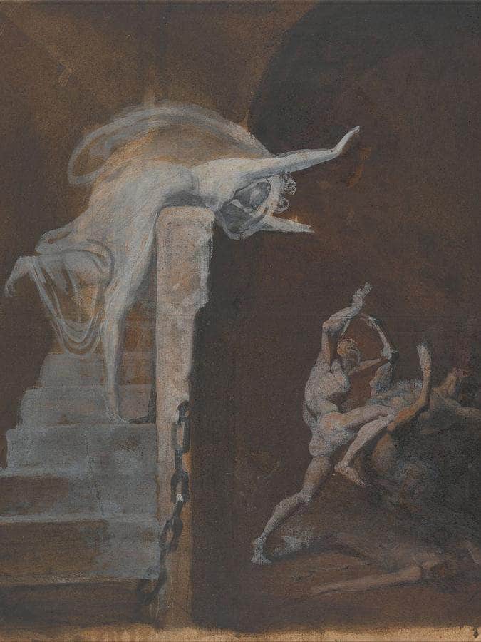 Ariadne Watching The Struggle Of Theseus With The Minotaur By Henry Fuseli Fine Art Print