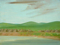 Arikara Village Of Earth Covered Lodges, 1600 Miles Above St. Louis By George Catlin Fine Art Print
