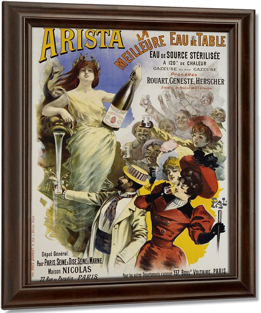 Arista Mineral Water Advertisement Poster By Pal Fine Art Print