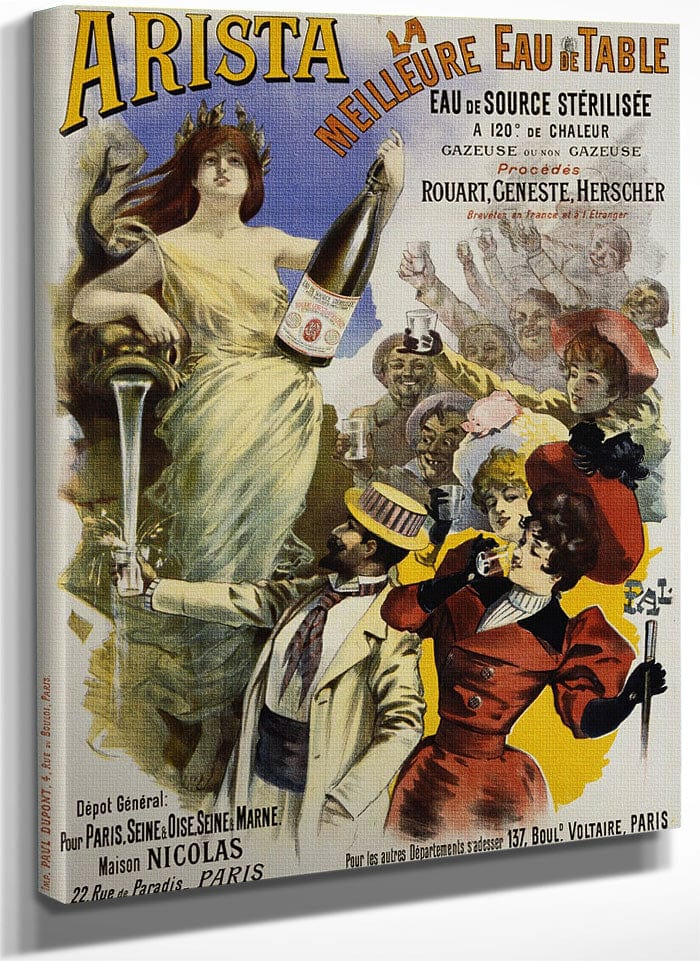 Arista Mineral Water Advertisement Poster By Pal Fine Art Print