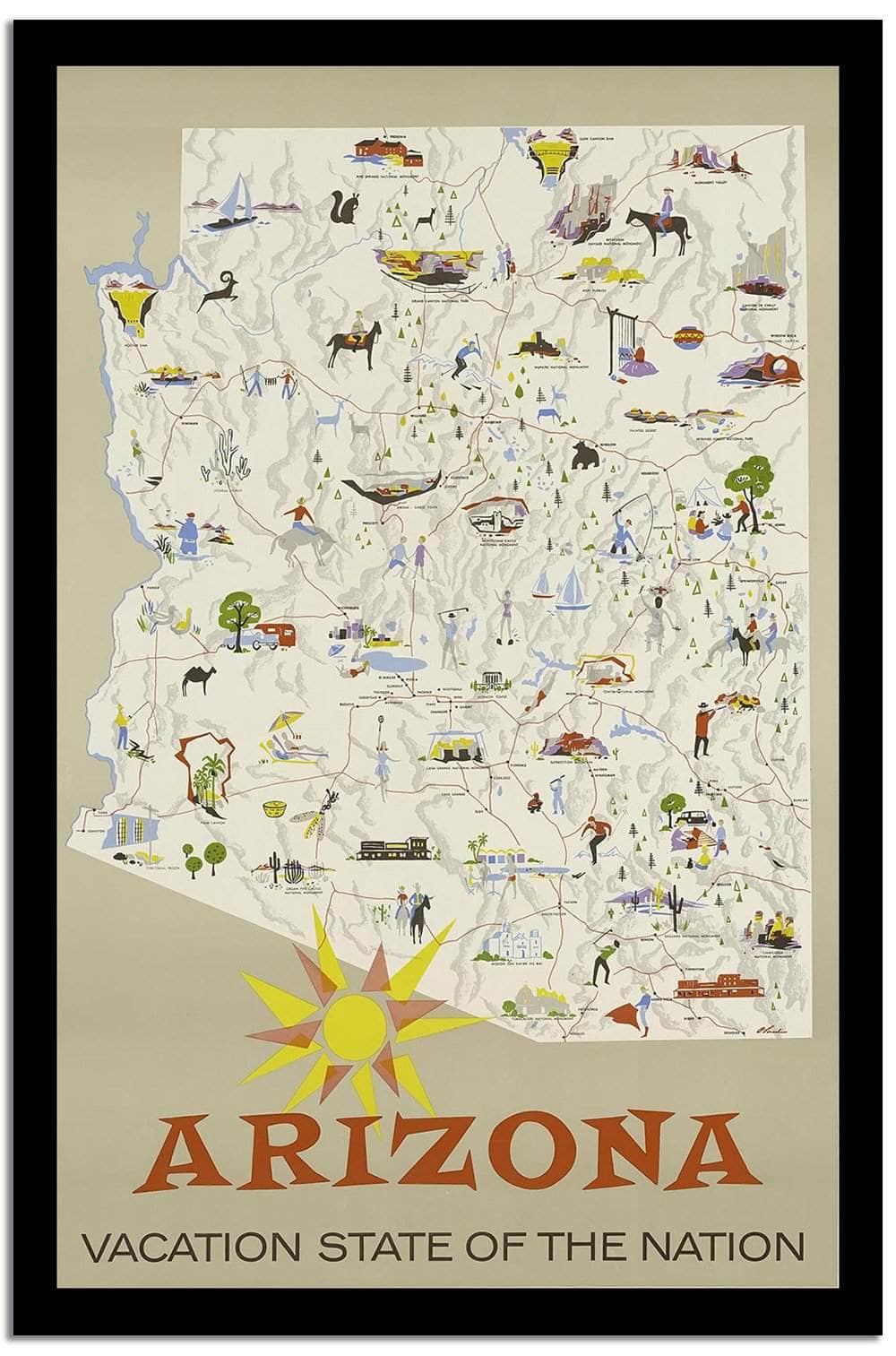 Arizona  Vintage Posterd Fine Art Print