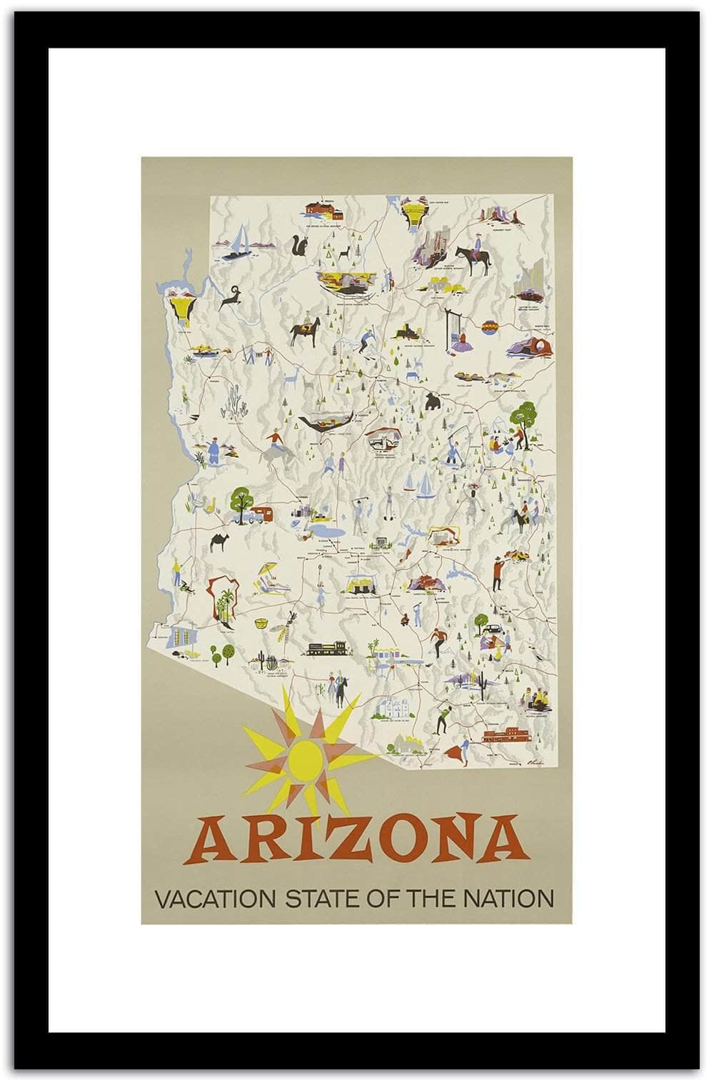 Arizona  Vintage Posterd Fine Art Print
