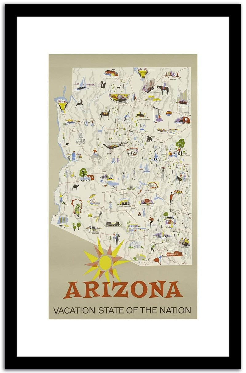 Arizona  Vintage Posterd Fine Art Print