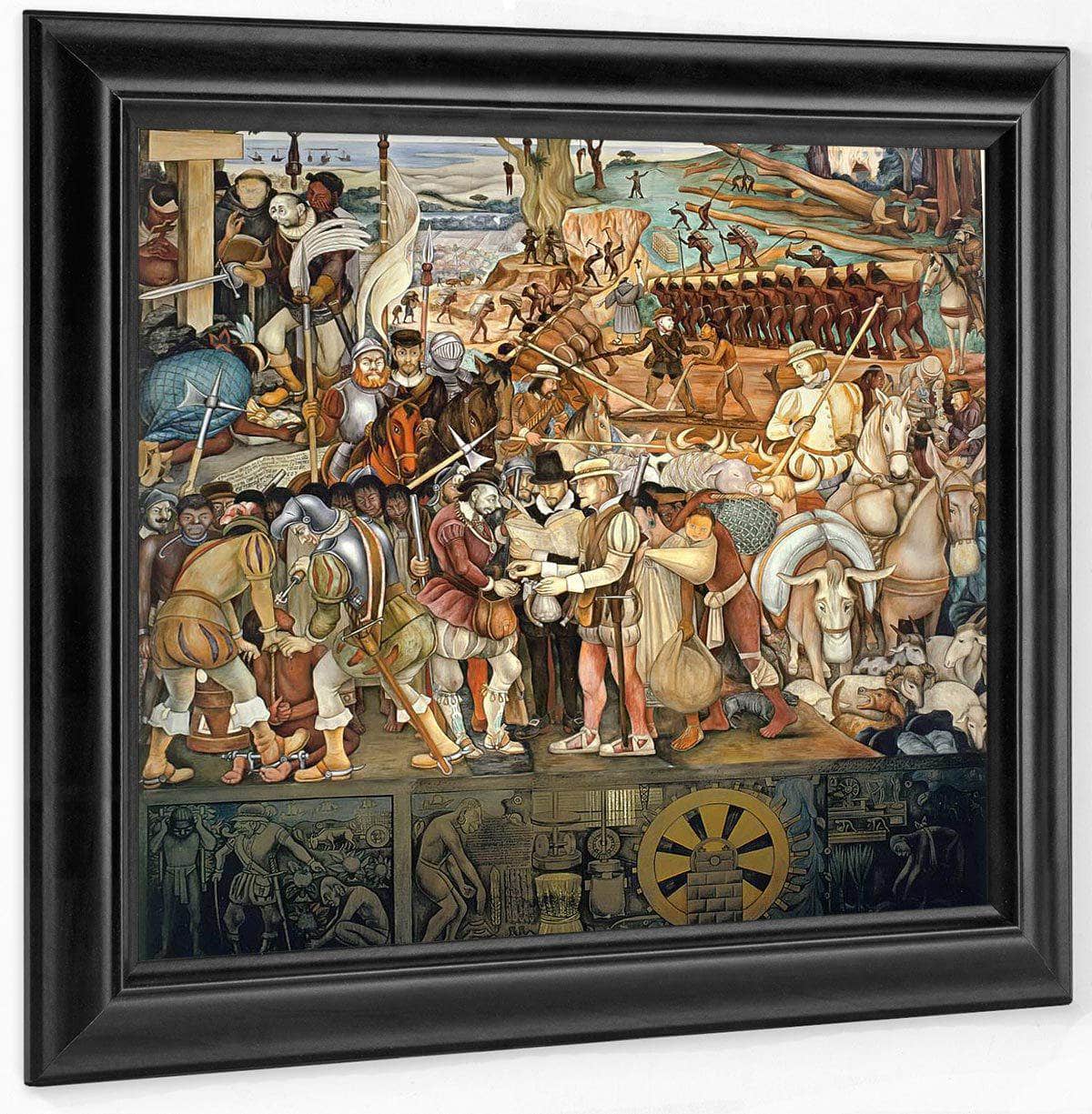 Arrival Of Hernan Cortes In Veracruz By Diego Rivera Fine Art Print